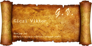 Giczi Viktor névjegykártya